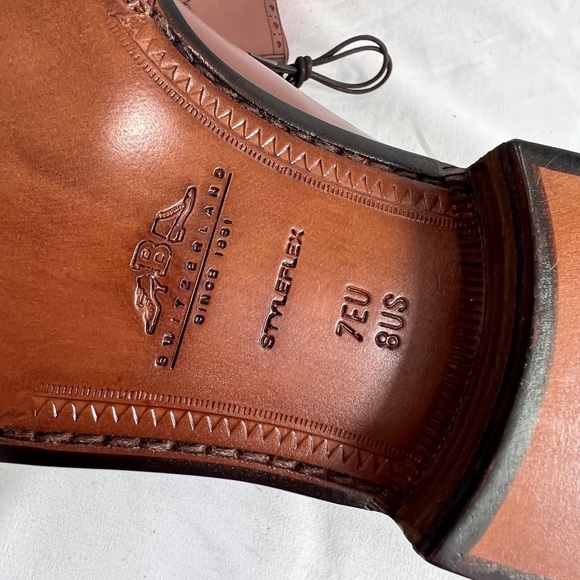 BALLY Brown Leather Derby Semi Brogue Loafers Made in Switzerland Marked as 8US - Picture 13 of 13